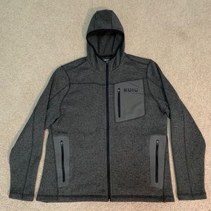 Kuiu Base Camp Full-Zip Hooded Sweater Charcoal Large